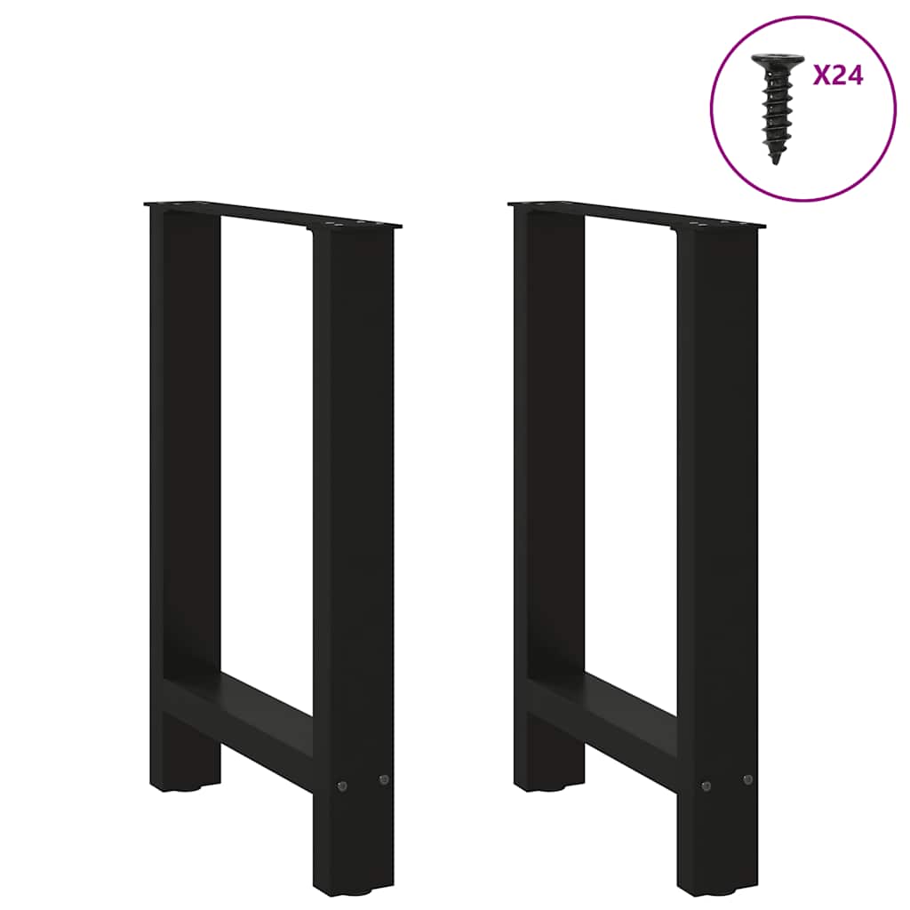 Pieds de table à manger Noir 2 pièces 50 x (72-73) cm Acier
