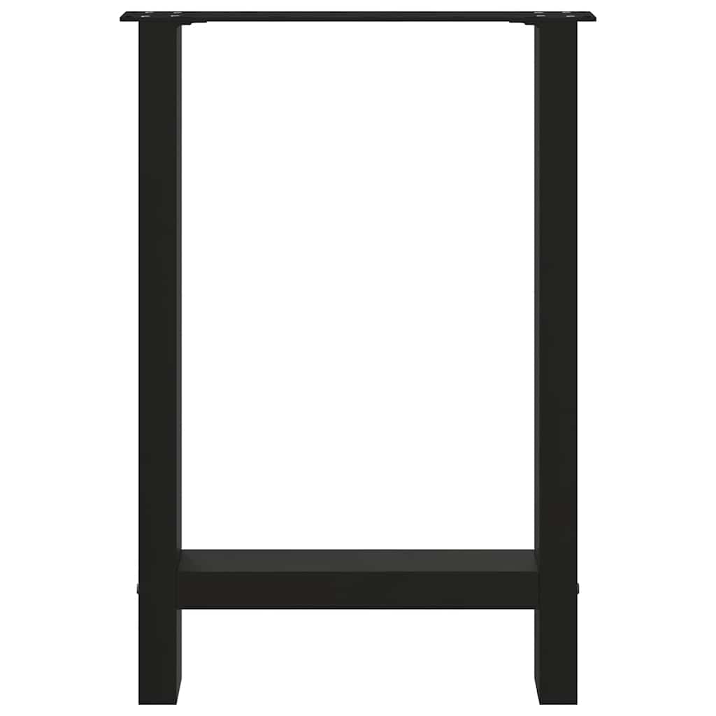 Pieds de table à manger Noir 2 pièces 50 x (72-73) cm Acier