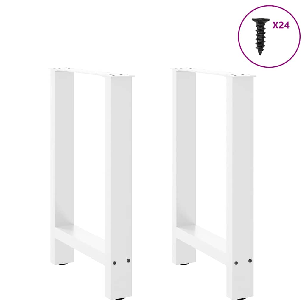 Pieds de table à manger Blanc 2 pièces 50 x (72-73) cm Acier - XIOS