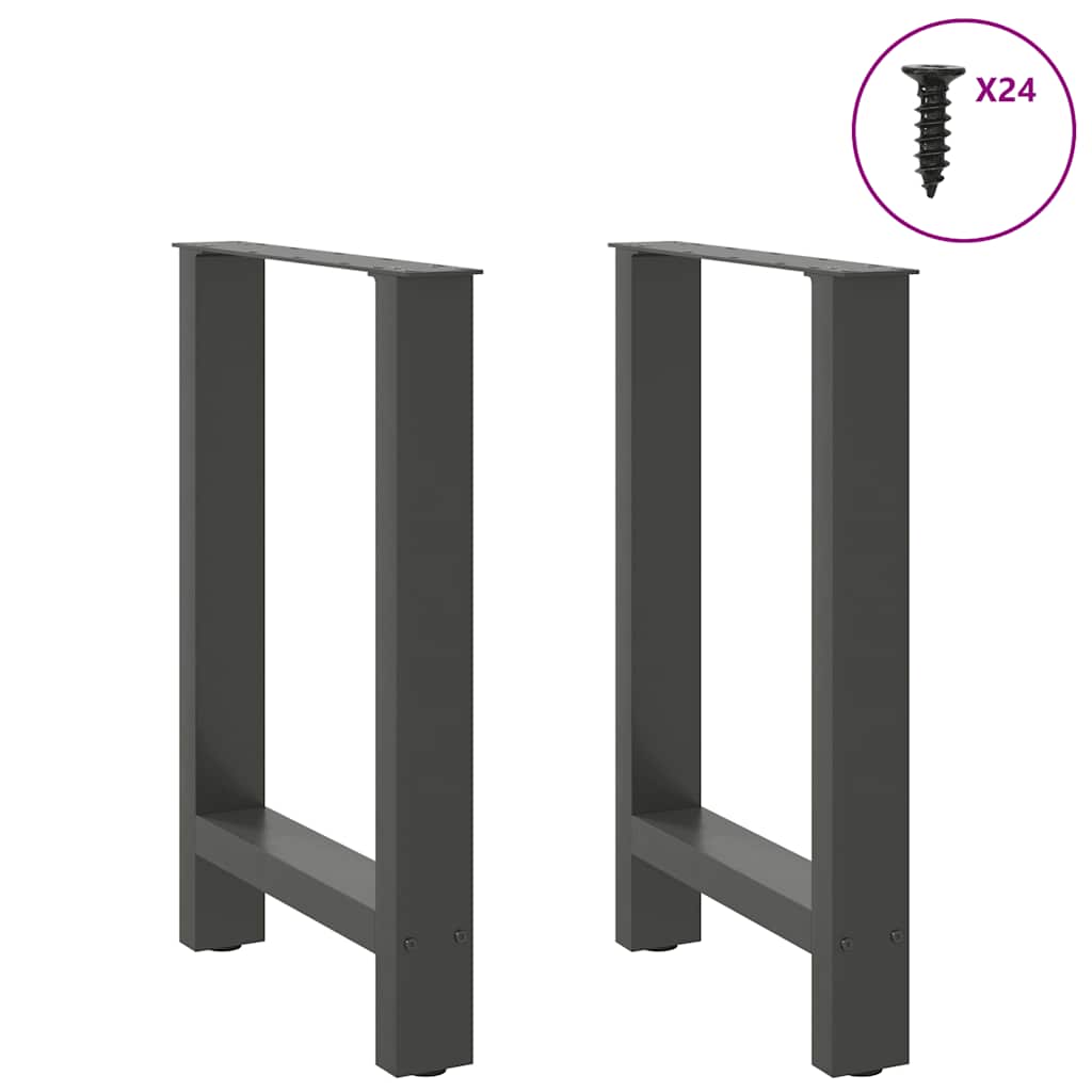 Pieds de table à manger Anthracite 2 pièces 50 x (72-73) cm Acier - XIOS