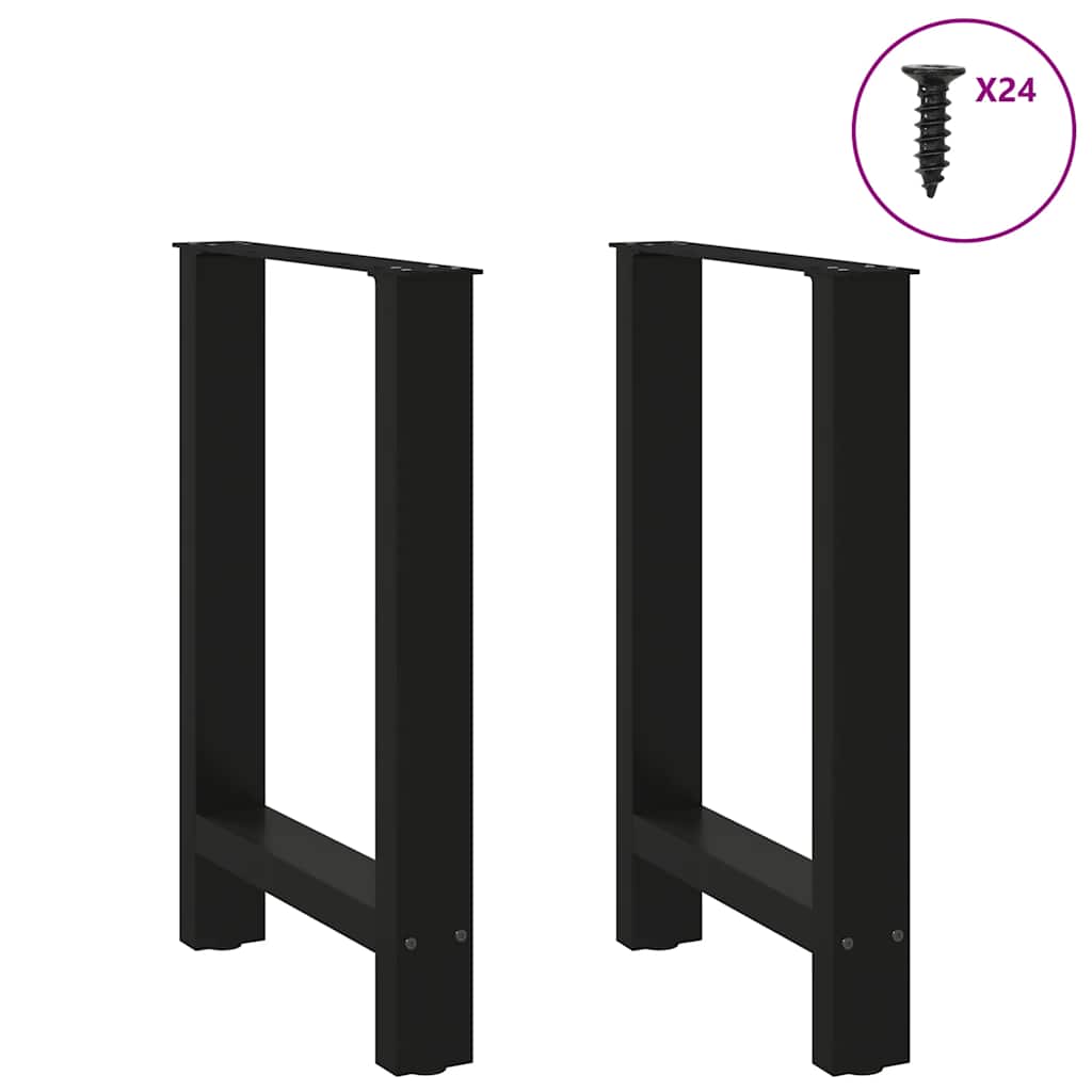 Pieds de table à manger Noir 2 pièces 60 x (72-73) cm Acier - XIOS