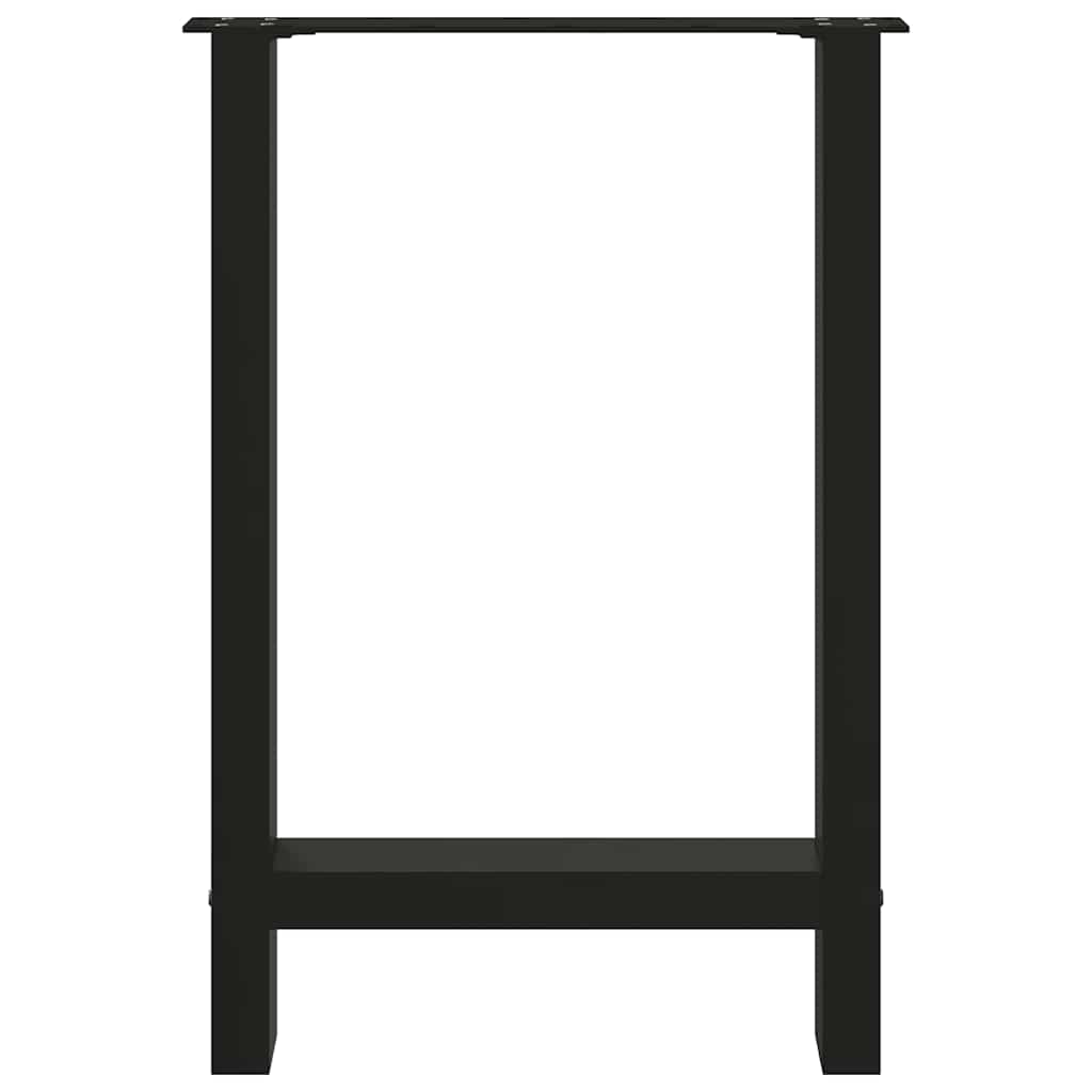 Pieds de table à manger Noir 2 pièces 60 x (72-73) cm Acier - XIOS