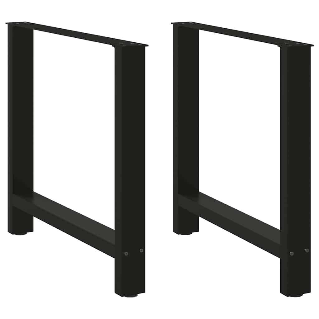 Pieds de table à manger Noir 2 pièces 70 x (72-73) cm Acier - XIOS