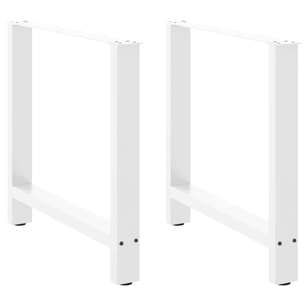 Pieds de table à manger Blanc 2 pièces 80 x (72-73) cm Acier - XIOS