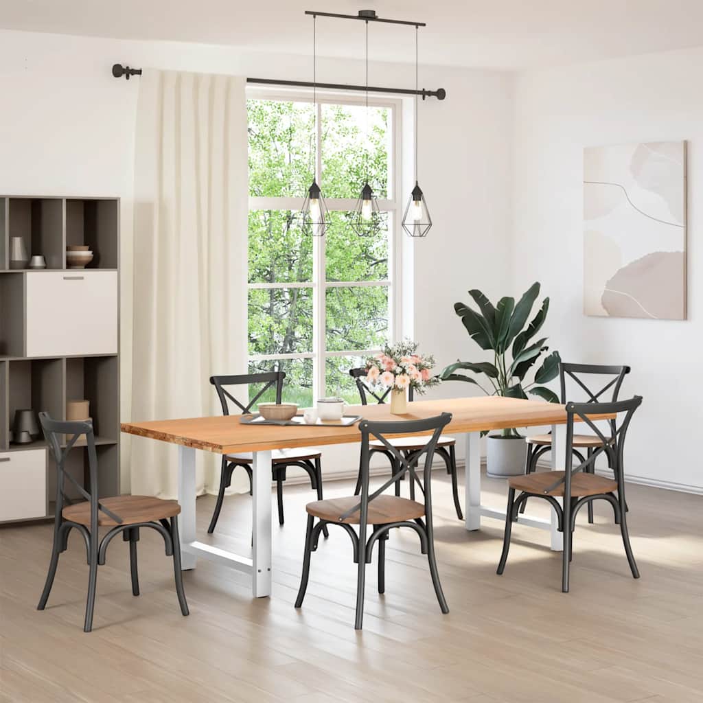 Pieds de table à manger Blanc 2 pièces 80 x (72-73) cm Acier - XIOS