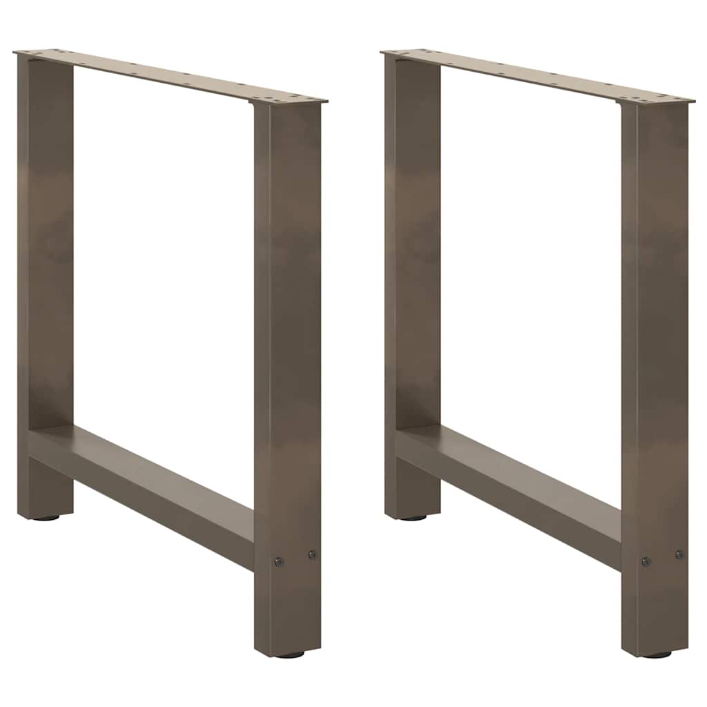 Pieds de table à manger en acier naturel 2 pièces 80 x (72-73) cm Acier - XIOS