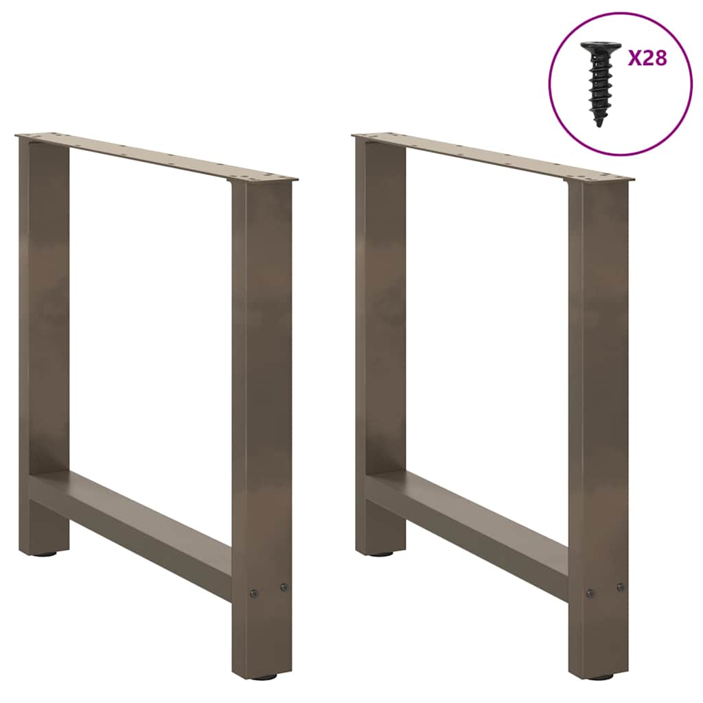 Pieds de table à manger en acier naturel 2 pièces 80 x (72-73) cm Acier - XIOS