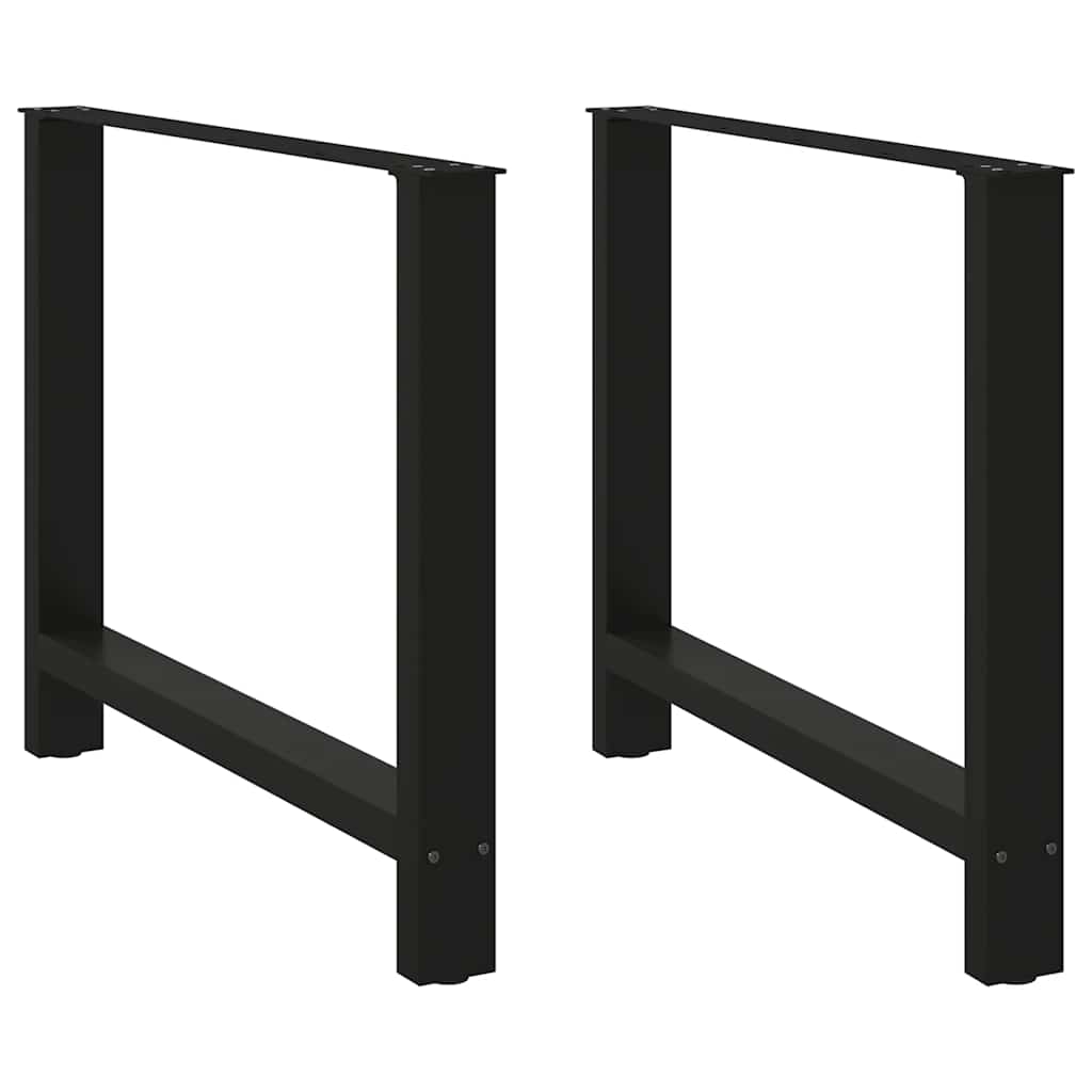 Pieds de table à manger Noir 2 pièces 90 x (72-73) cm Acier - XIOS