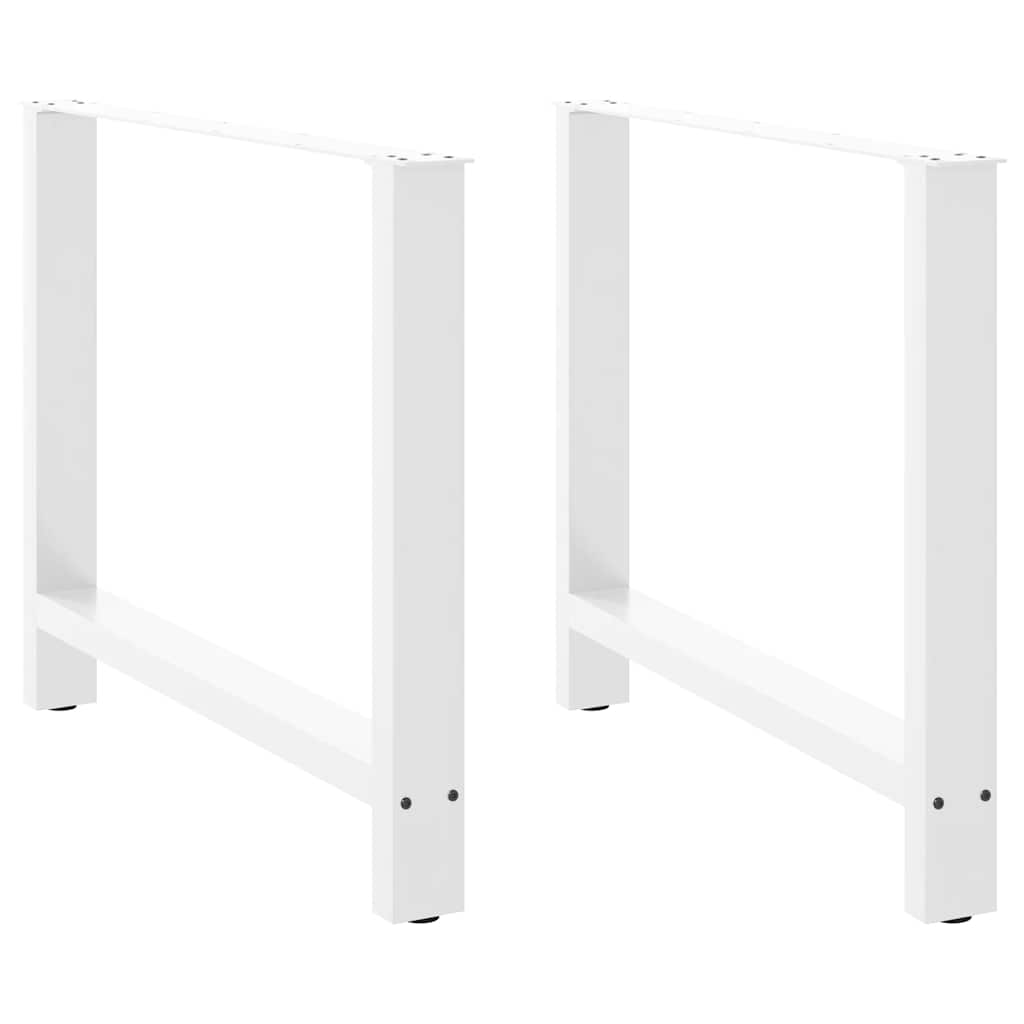 Pieds de table à manger Blanc 2 pièces 90 x (72-73) cm Acier - XIOS