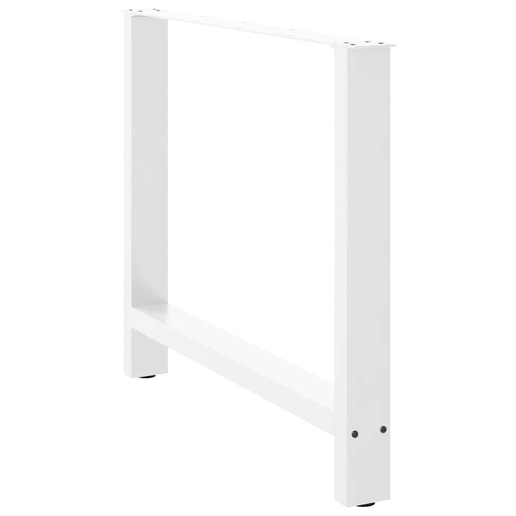 Pieds de table à manger Blanc 2 pièces 90 x (72-73) cm Acier - XIOS