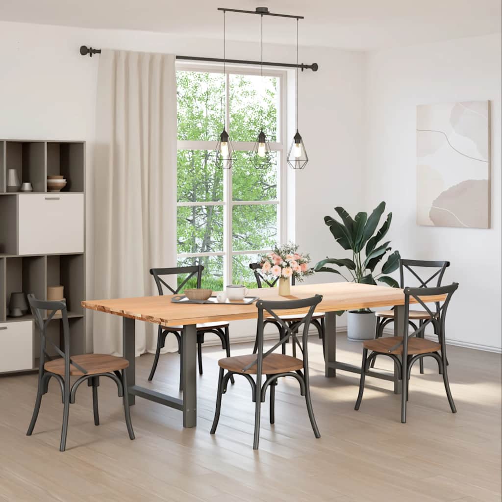 Pieds de table à manger Anthracite 2 pièces 90 x (72-73) cm Acier - XIOS