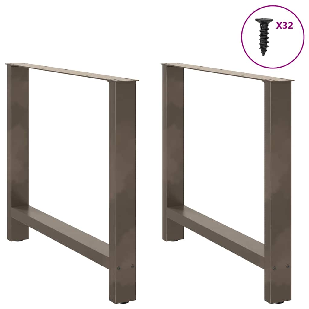 Pieds de table à manger en acier naturel 2 pièces 90 x (72-73) cm Acier - XIOS