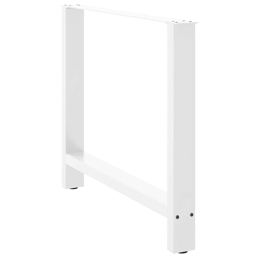 Pieds de table à manger Blanc 2 pièces 100 x (72-73) cm Acier - XIOS