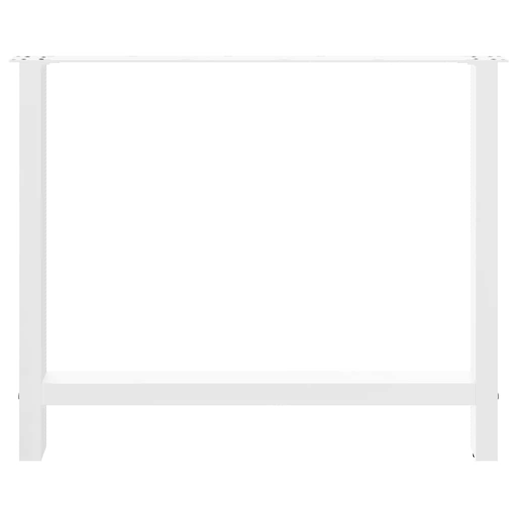 Pieds de table à manger Blanc 2 pièces 100 x (72-73) cm Acier - XIOS
