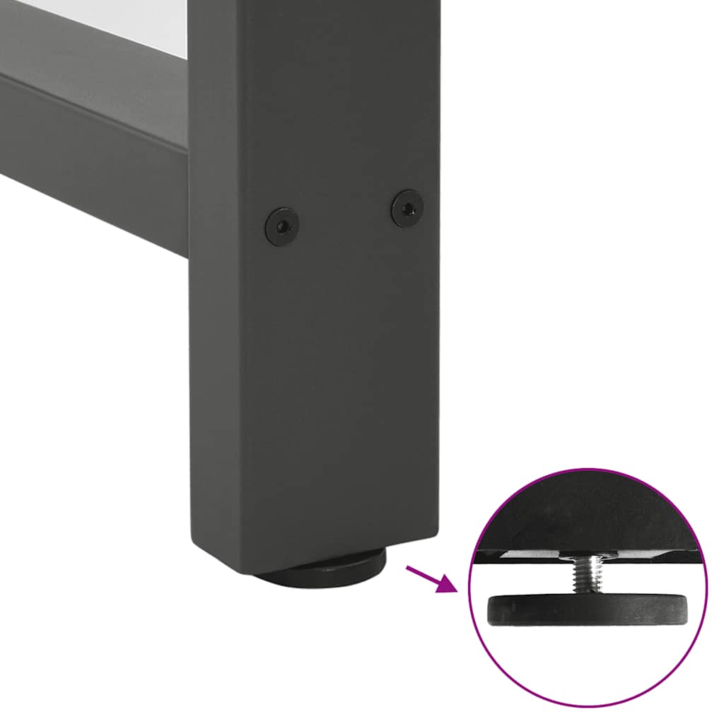 Pieds de table à manger Anthracite 2 pièces 100 x (72-73) cm Acier - XIOS