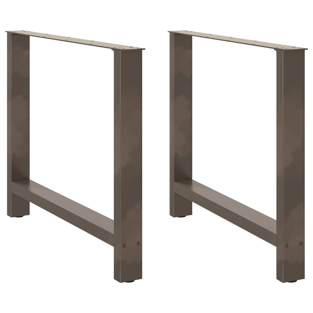 Pieds de table à manger en acier naturel 2 pièces 100 x (72-73) cm Acier - XIOS