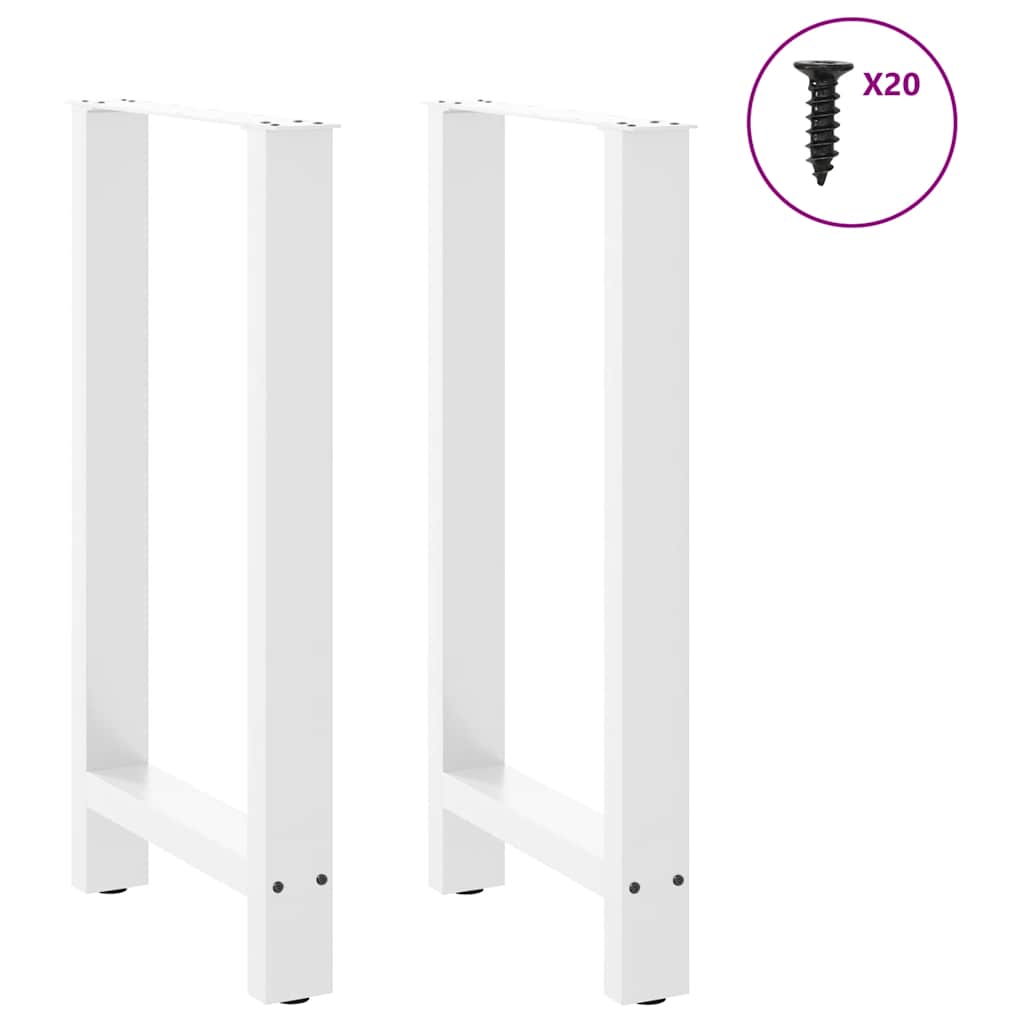 Pieds de table de bar Blanc 2 pièces 40 x (90-91) cm Acier - XIOS