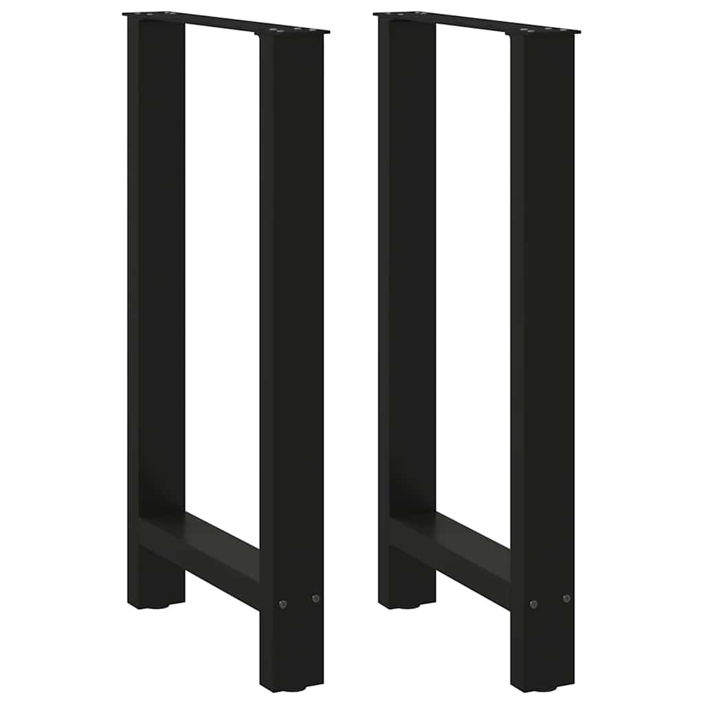 Pieds de table de bar Noir 2 pièces 50 x (90-91) cm Acier