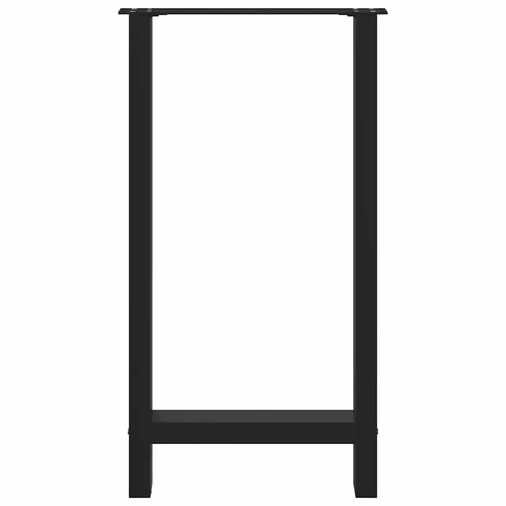 Pieds de table de bar Noir 2 pièces 50 x (90-91) cm Acier