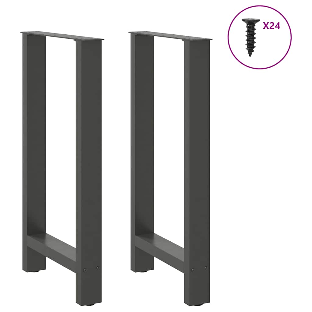 Pieds de table de bar Anthracite 2 pièces 50 x (90-91) cm Acier - XIOS