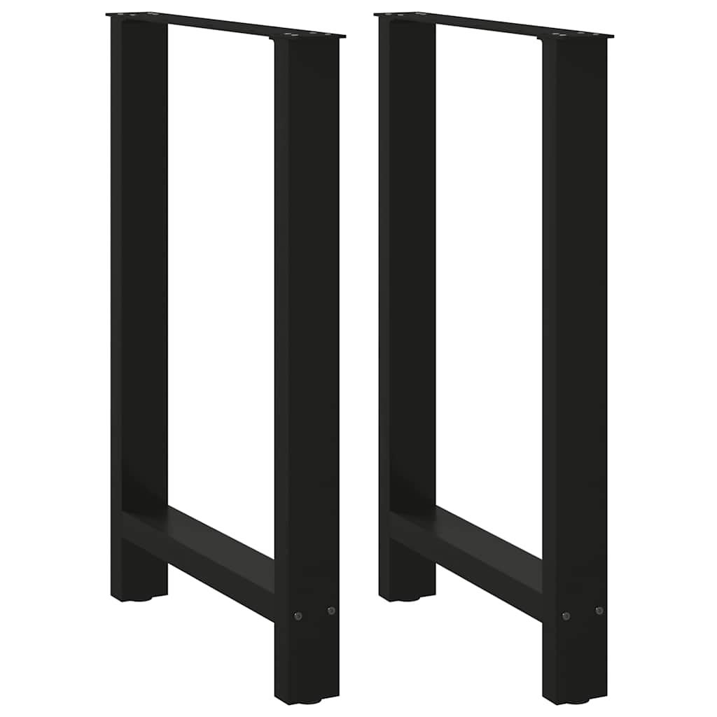 Pieds de table de bar Noir 2 pièces 60 x (90-91) cm Acier
