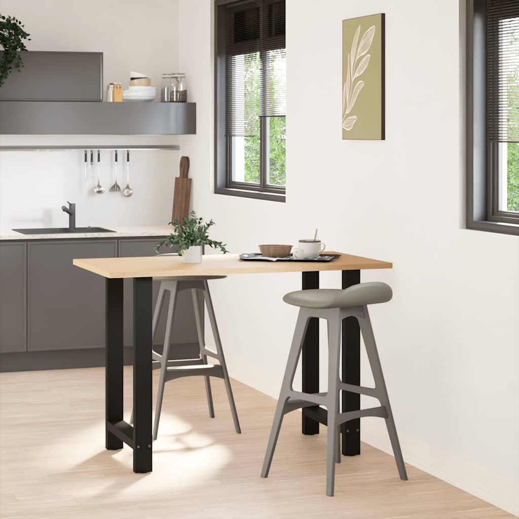 Pieds de table de bar Noir 2 pièces 60 x (90-91) cm Acier