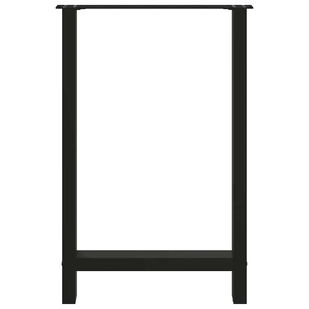 Pieds de table de bar Noir 2 pièces 60 x (90-91) cm Acier