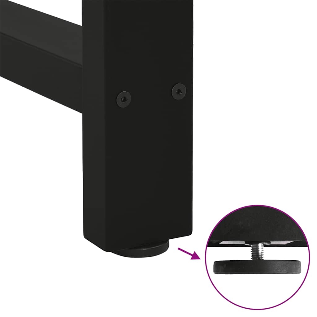 Pieds de table de bar Noir 2 pièces 60 x (90-91) cm Acier