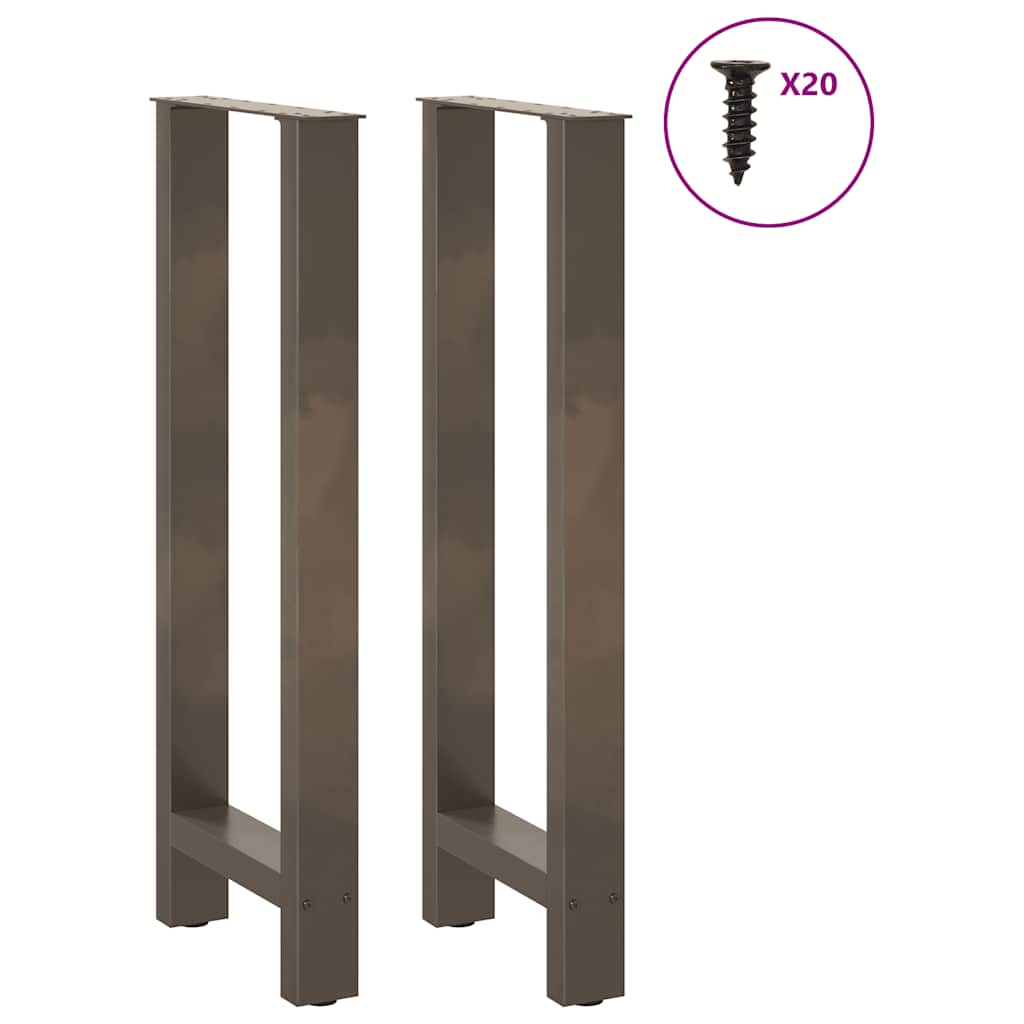 Pieds de table de bar en acier naturel, 2 pièces, 40 x (100-101) cm - XIOS