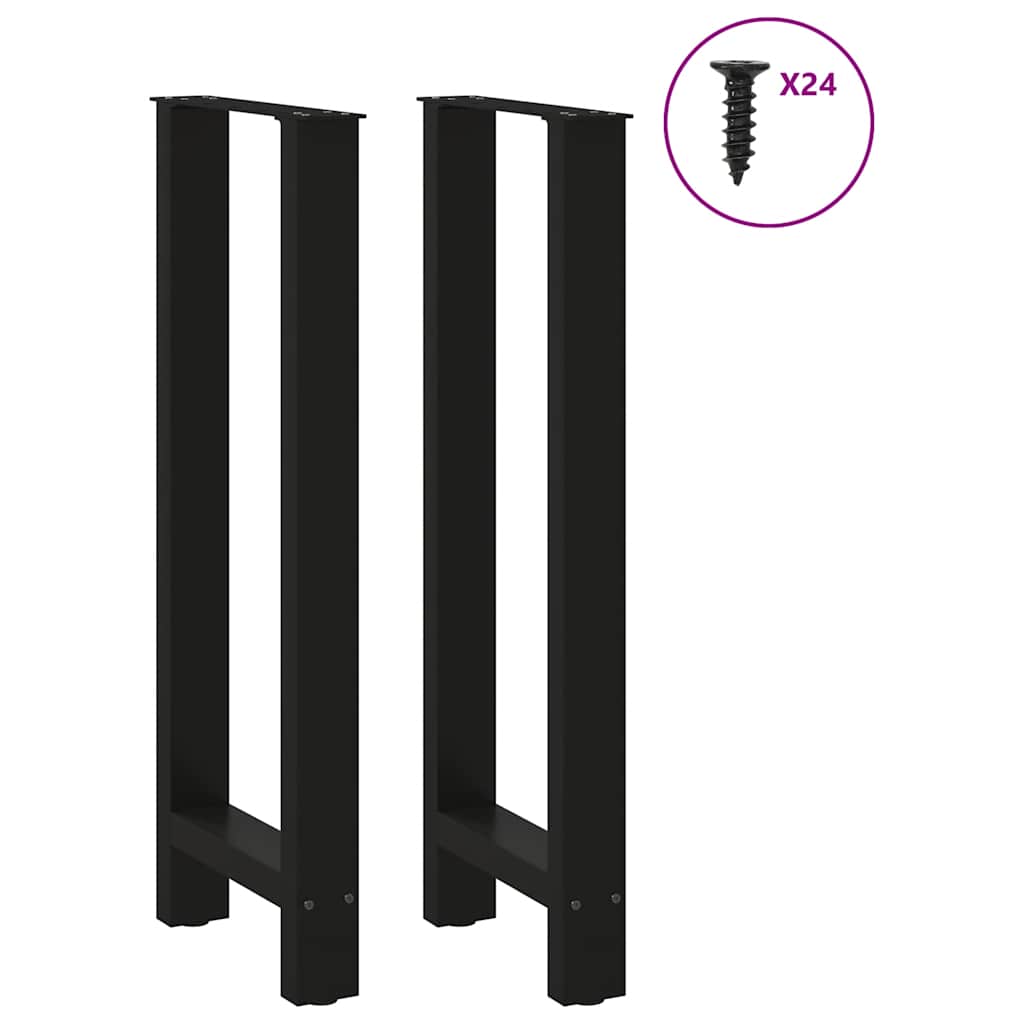 Pieds de table de bar Noir 2 pièces 50 x (100-101) cm Acier - XIOS
