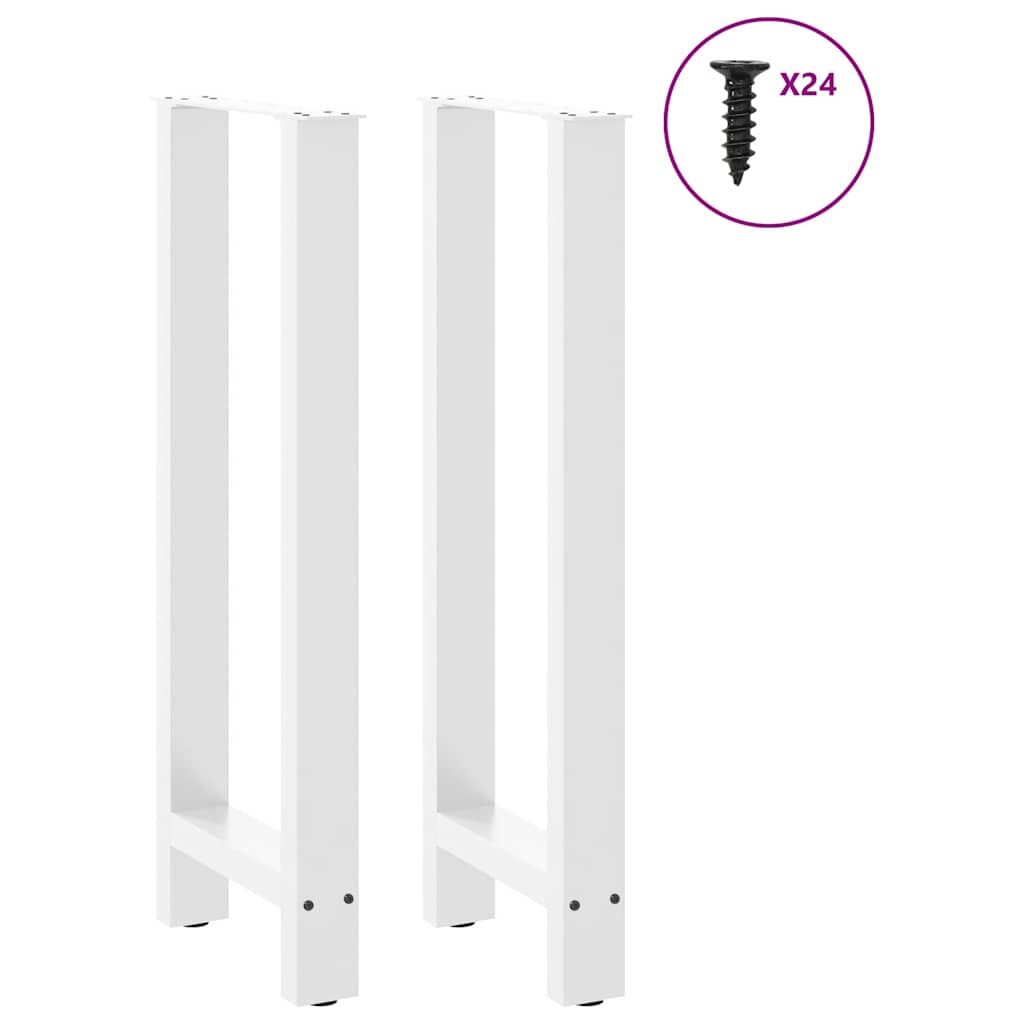 Pieds de table de bar Blanc 2 pièces 50 x (100-101) cm Acier - XIOS
