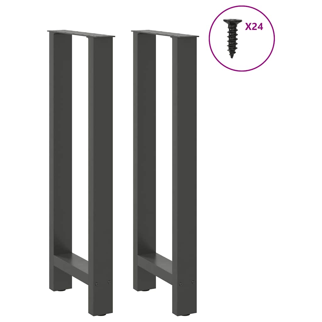 Pieds de table de bar Anthracite 2 pièces 50 x (100-101) cm Acier - XIOS