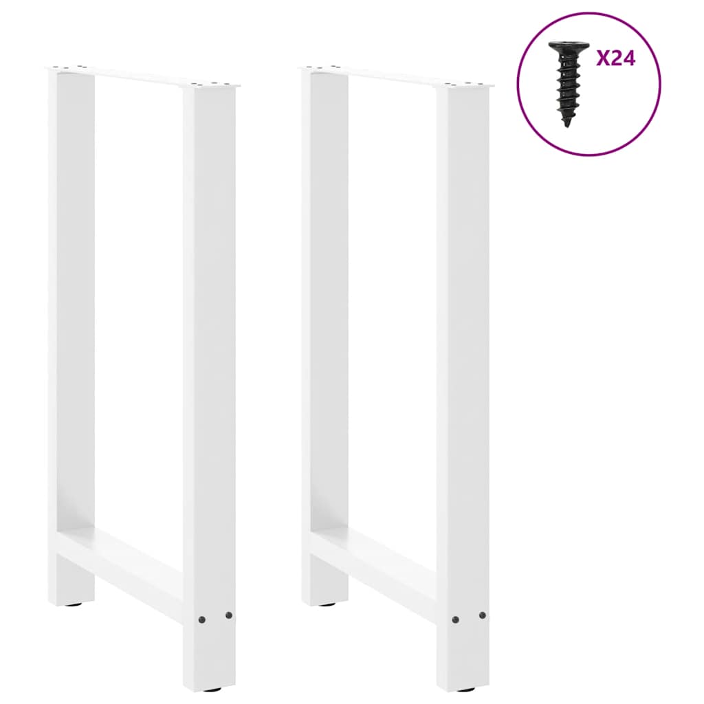 Pieds de table de bar Blanc 2 pièces 60 x (100-101) cm Acier - XIOS