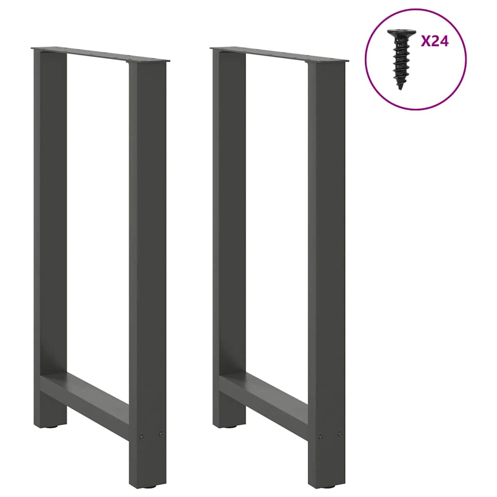 Pieds de table de bar Anthracite 2 pièces 60 x (100-101) cm Acier - XIOS