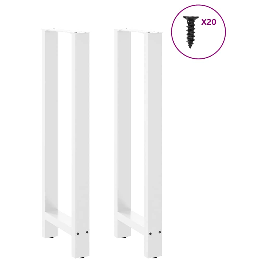 Pieds de table de bar Blanc 2 pièces 40 x (110-111) cm Acier - XIOS