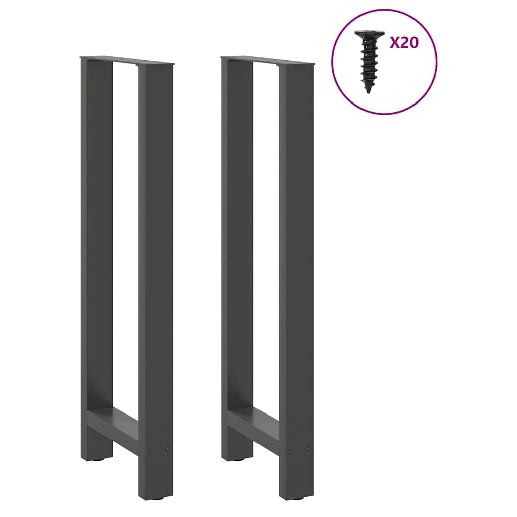 Pieds de table de bar Anthracite 2 pièces 40 x (110-111) cm Acier - XIOS