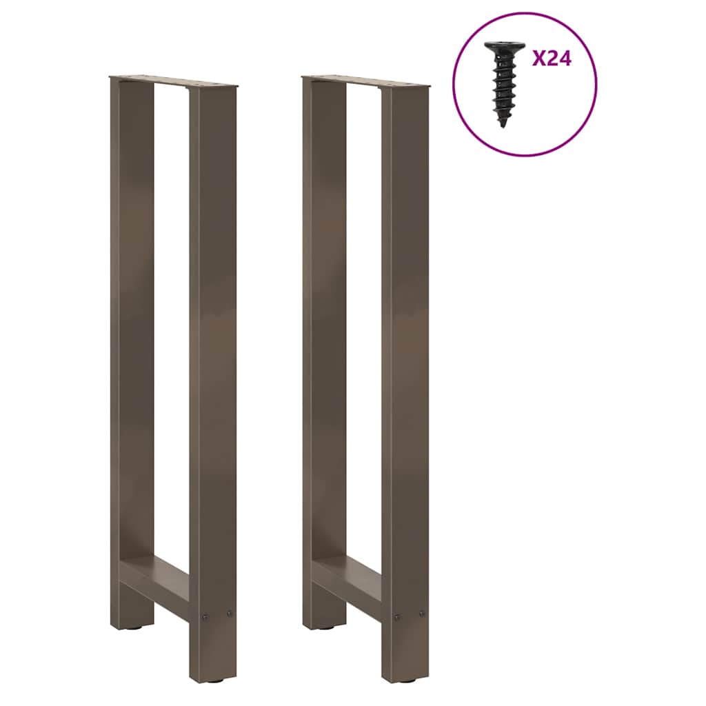 Pieds de table de bar en acier naturel, 2 pièces, 50 x (110-111) cm - XIOS