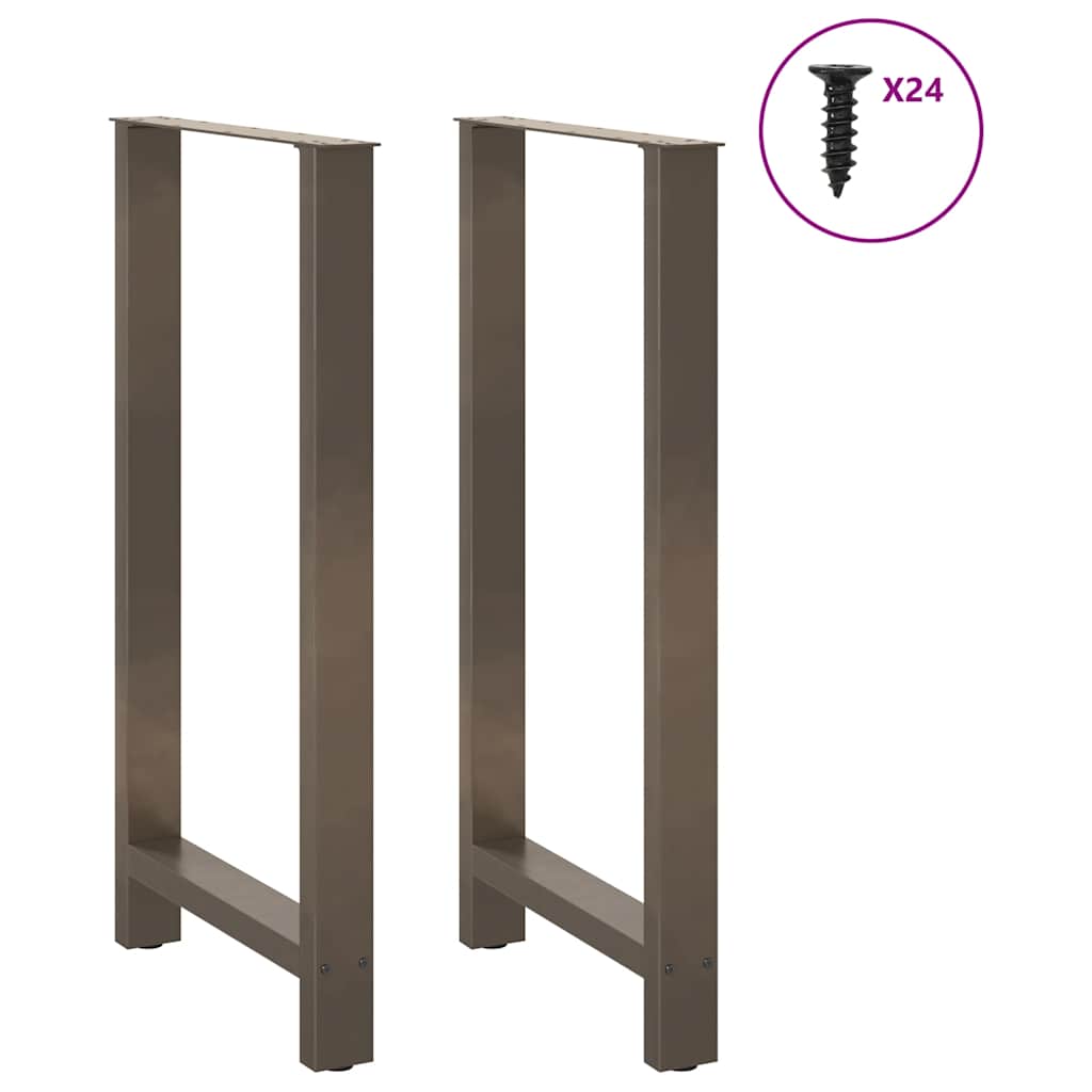 Pieds de table de bar en acier naturel, 2 pièces, 60 x (110-111) cm - XIOS