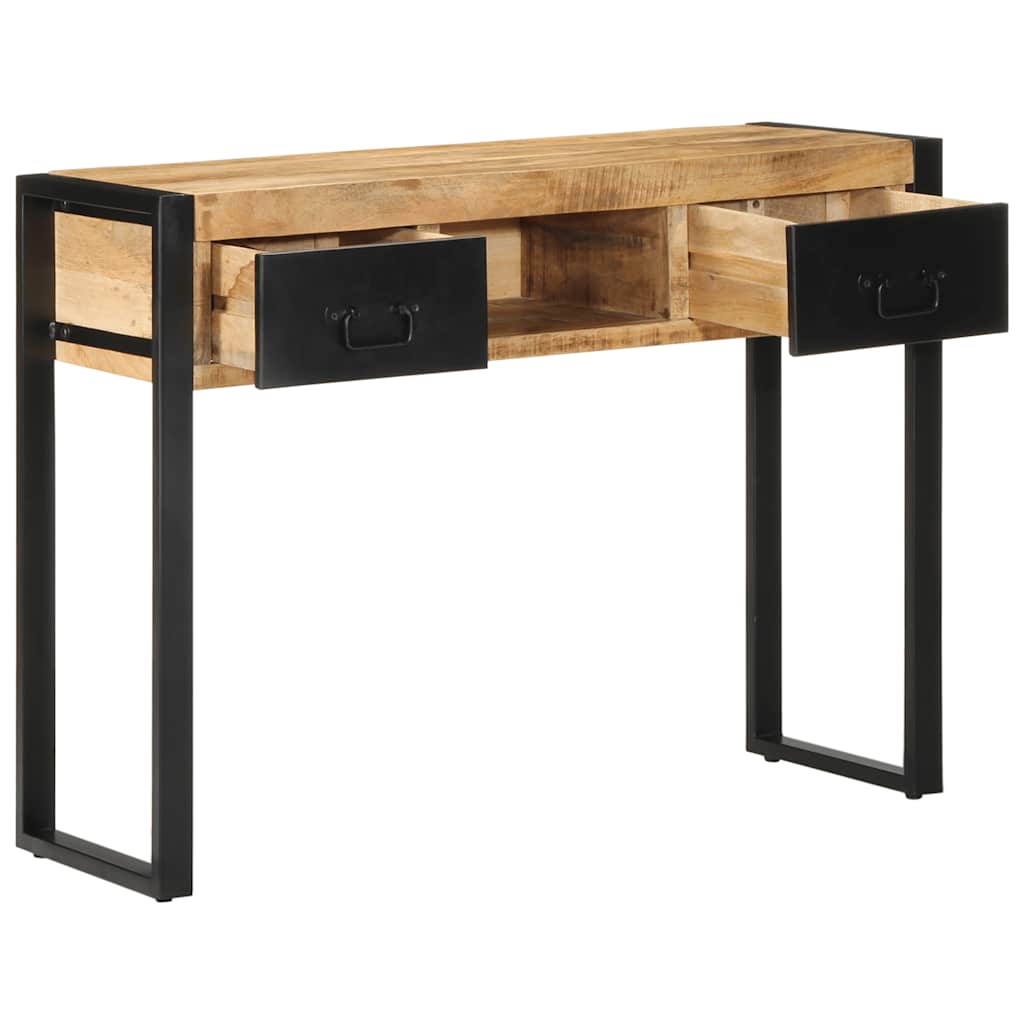 Table console 100x35x75 cm bois de manguier massif brut - XIOS