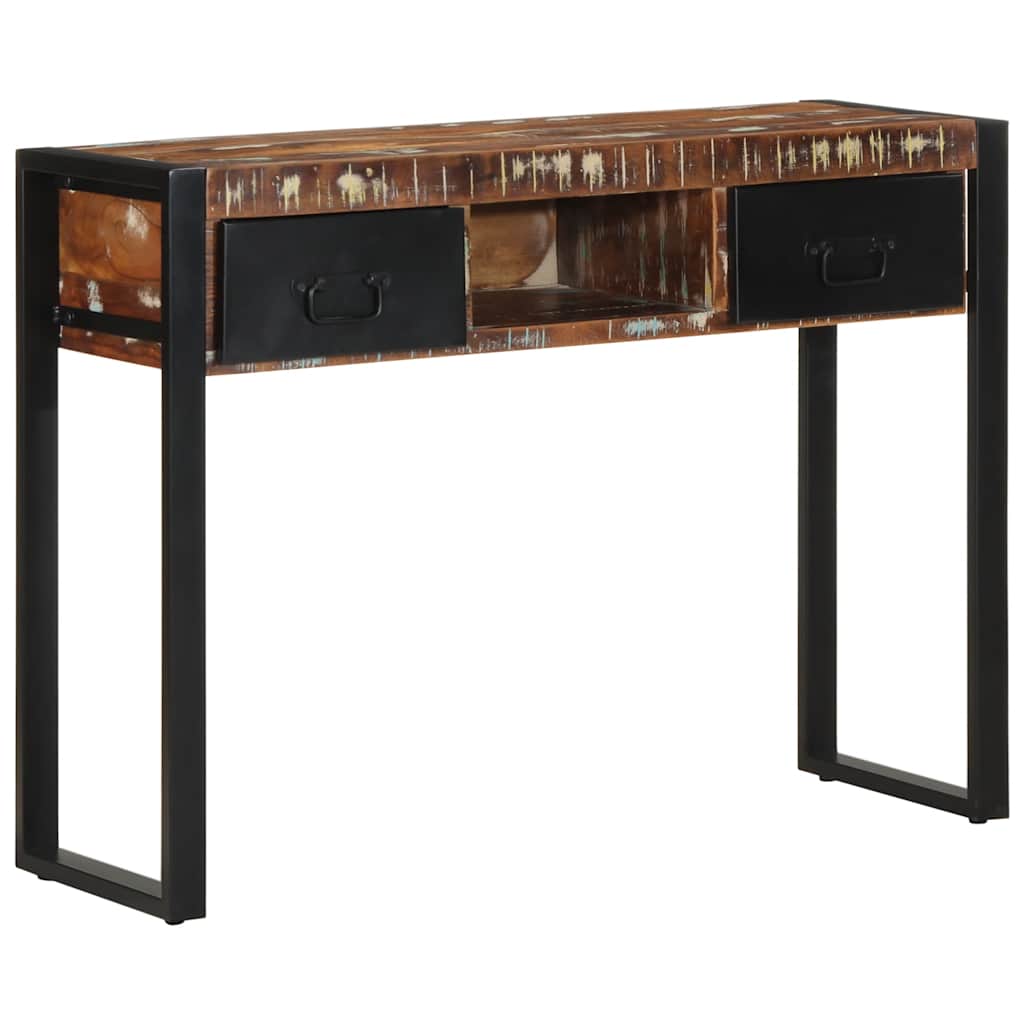 Table console multicolore 100x35x75 cm bois massif récupération - XIOS