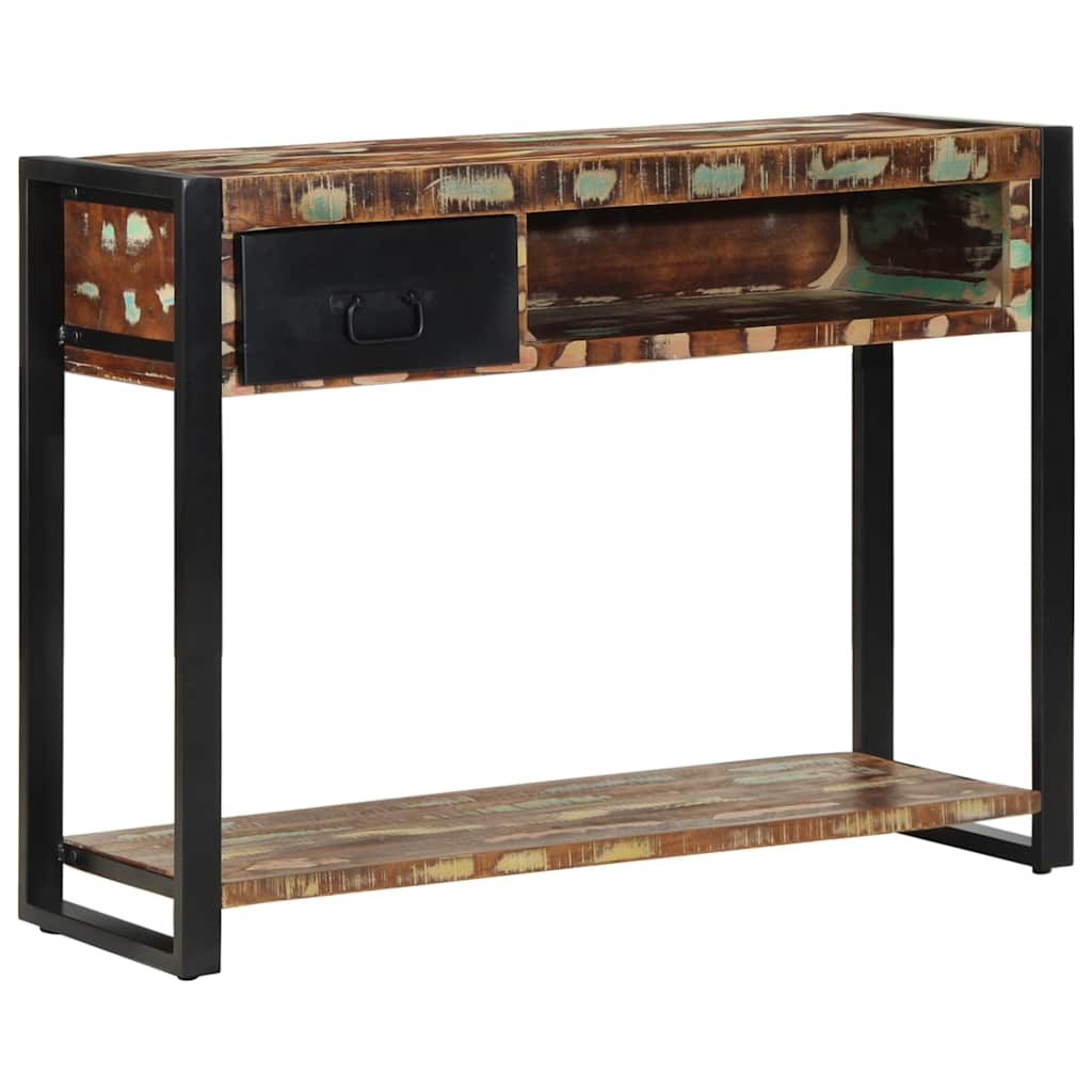 Table console multicolore 100x35x75 cm bois massif récupération - XIOS