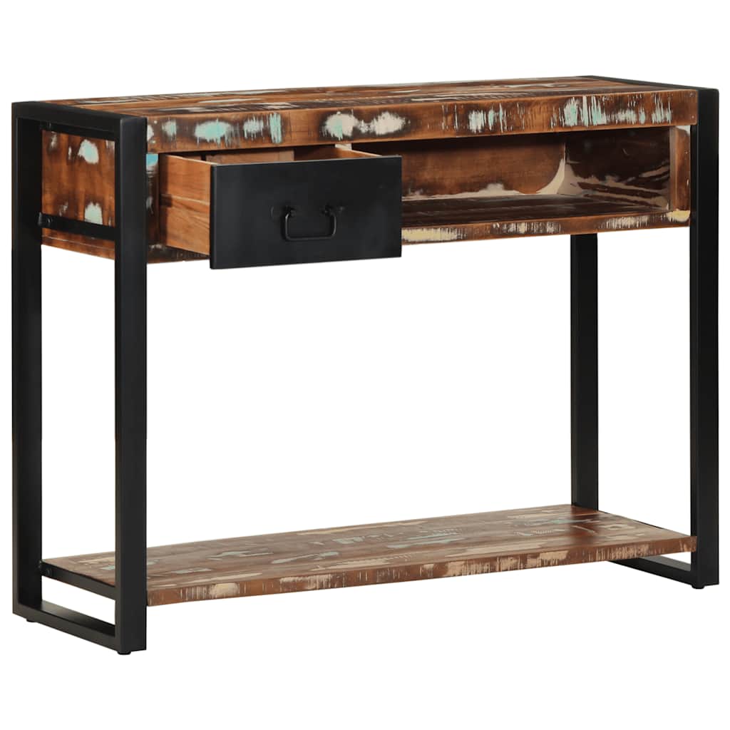 Table console multicolore 100x35x75 cm bois massif récupération - XIOS