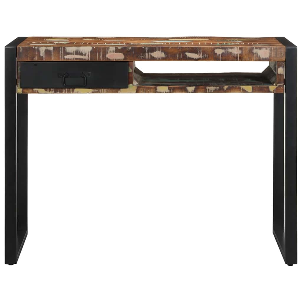 Bureau multicolore 100x50x75 cm bois massif de récupération - XIOS