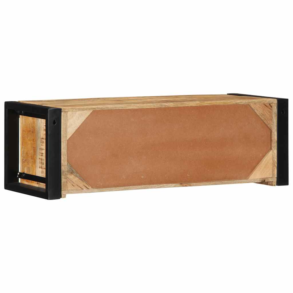 Meuble TV 80x30x25 cm bois massif de manguier brut - XIOS