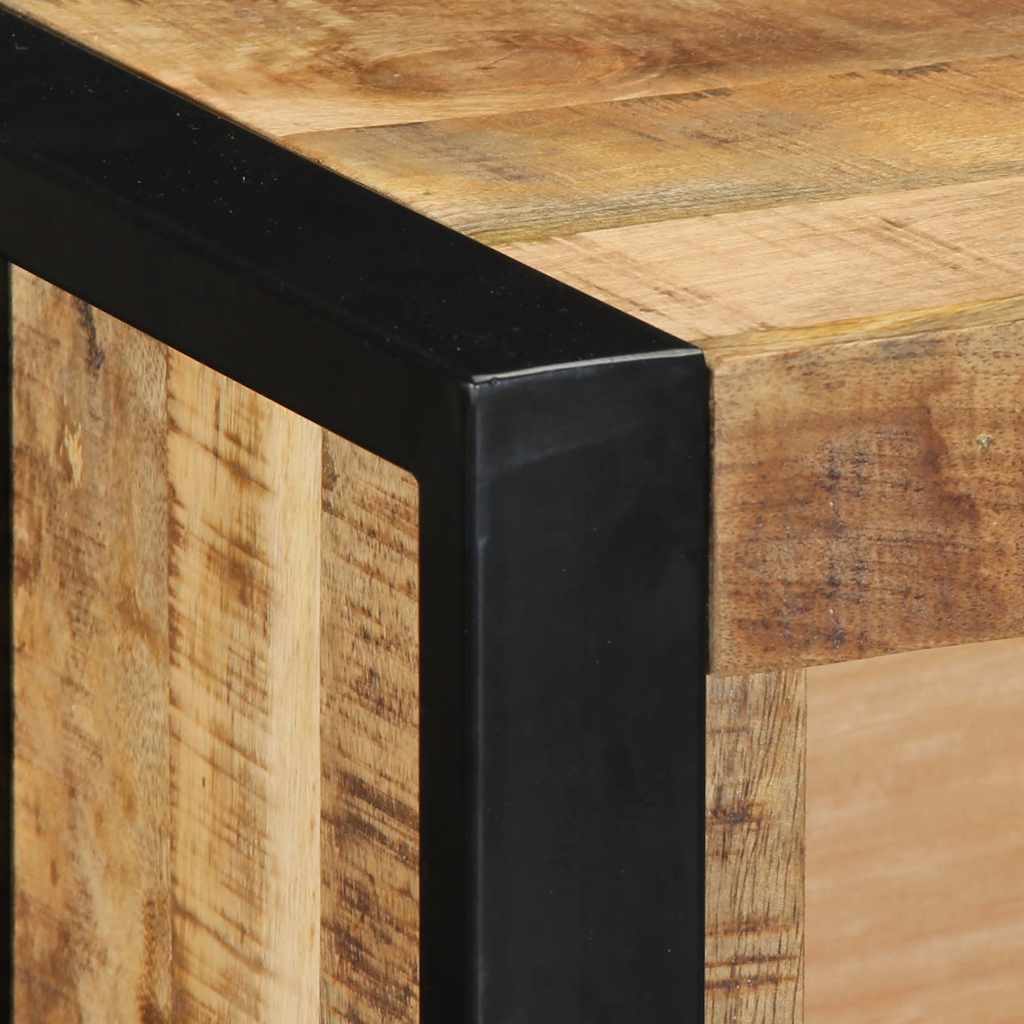 Meuble TV 80x30x25 cm bois massif de manguier brut - XIOS