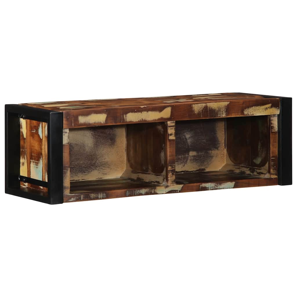Meuble TV multicolore 80x30x25 cm bois de récupération solide - XIOS