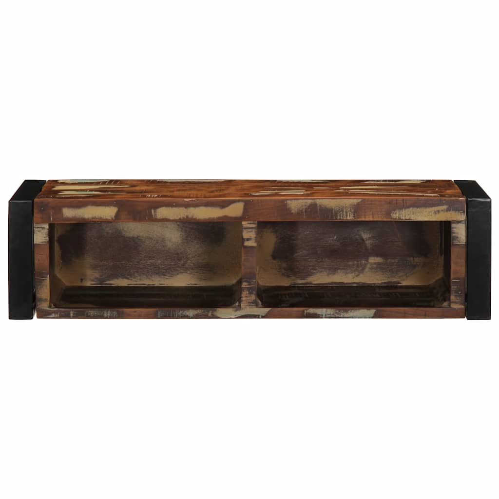 Meuble TV multicolore 80x30x25 cm bois de récupération solide - XIOS