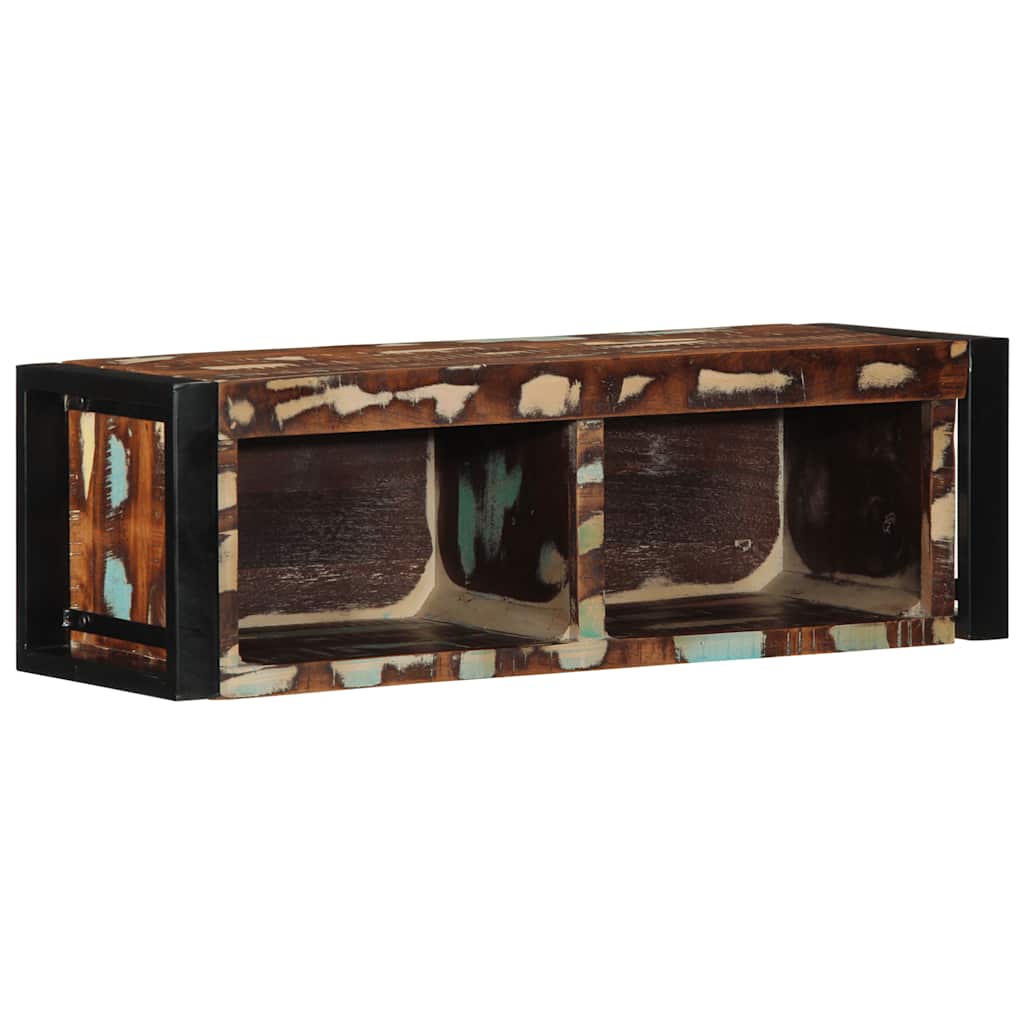 Meuble TV multicolore 80x30x25 cm bois de récupération solide - XIOS