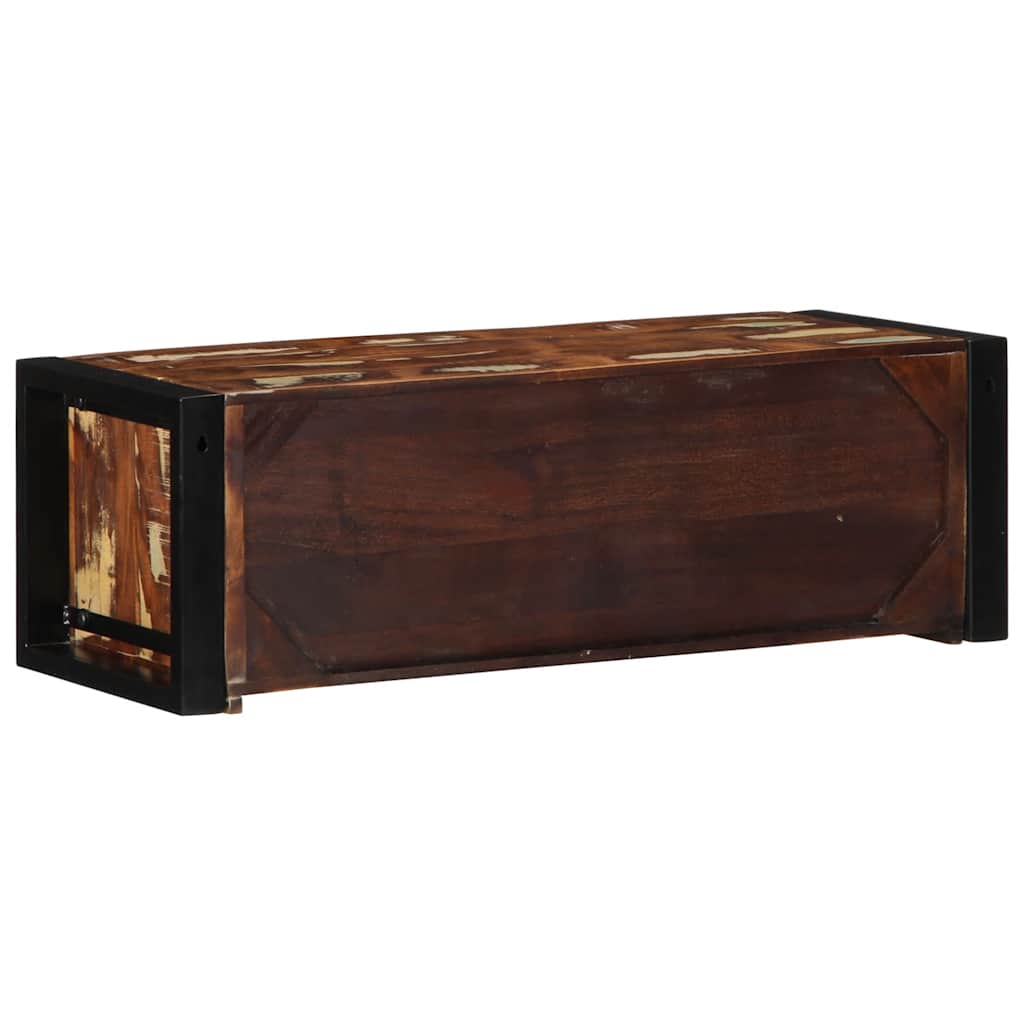 Meuble TV multicolore 80x30x25 cm bois de récupération solide - XIOS