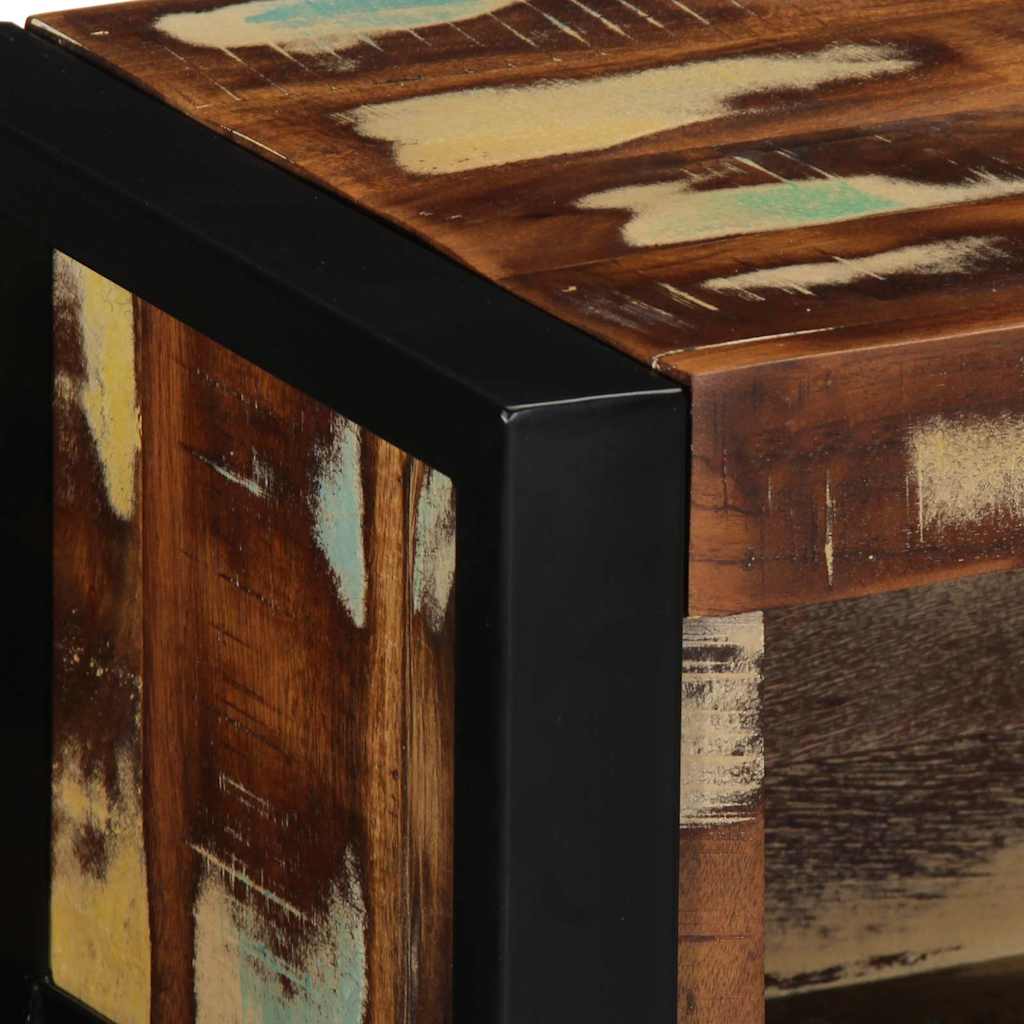 Meuble TV multicolore 80x30x25 cm bois de récupération solide - XIOS